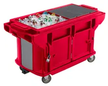 Cambro - Hot Red 5' Versa Ultra Work Table with Storage and Heavy-Duty Casters - VBRUTHD5158