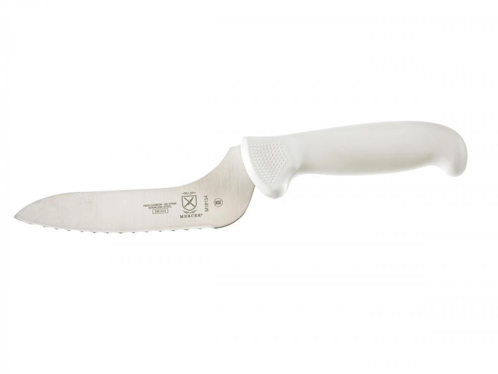 Mercer Culinary - Ultimate White 6" Offset Wavy Edge Bread Knife