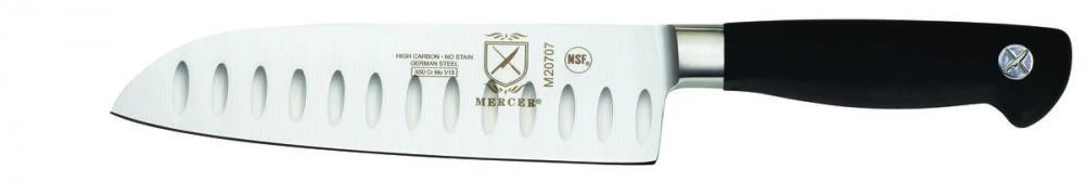 Mercer Culinary - Genesis 7" Forged Santoku Knife with Granton Edge and Full Tang Blade