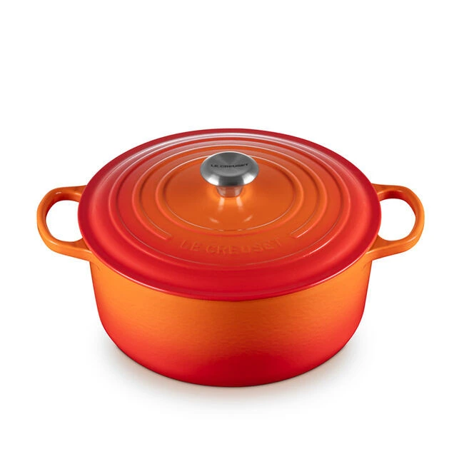 Le Creuset - 6.7 L (7.25 QT) Flame Enamel Cast Iron Round Dutch Oven