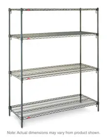 Metro - 24" x 60" x 63" Super Adjustable Metroseal 3 4-Shelf Wire Stationary Starter Shelving Unit - A566K3