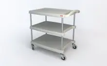 Metro - 24" x 34" myCart MY2030-34G Gray Utility Cart with Three Shelves and Chrome Posts - MY2030-34G
