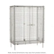 Metro - 62 1/2" x 27 1/4" x 66 13/16" Stainless Steel Stationary Wire Security Cabinet - SEC56S