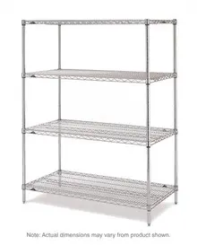 Metro - 21" x 60" x 63" Super Erecta Brite Wire Stationary Starter Shelving Unit - N466BR