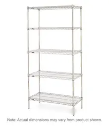 Metro - 21" x 30" x 74" Super Erecta Brite Wire Stationary Starter Shelving Unit - 5N427BR