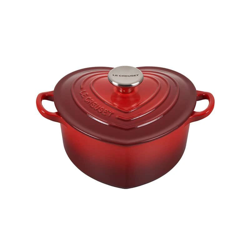 Le Creuset - 1.9 L (2 QT) Cherry Heart Shaped Dutch Oven