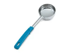 Vollrath - 6 oz. Teal Solid Round Stainless Steel Spoodle® Portion Spoon with Grip 'N Serve® Handle - 62177