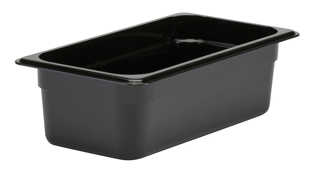 Cambro - Camwear 1/3 Size Black Polycarbonate Food Pan - 4"  Deep