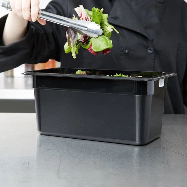 Cambro - Camwear 1/3 Size Black Polycarbonate Food Pan - 6"  Deep