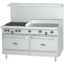 Garland - G-Series 48" Liquid Propane Range w/ 1 Standard Oven, Storage Base, 4 Open Burners & 24" Griddle - G48-4G24RS