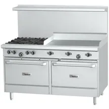 Garland - G-Series 48" Natural Gas Range w/ 2 Storage Bases, 6 Open Burners & 12" Griddle - G48-6G12SS