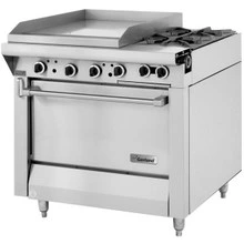 Garland - Master Series 34" Liquid Propane Range w/ 1 Standard Oven, 2 Open Burners, 23" Griddle & Thermostatic Controls - M48-23R