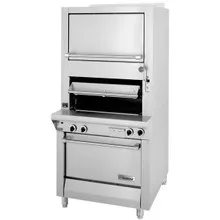 Garland - Master Series Liquid Propane Upright Broiler w/ 1 Ceramic Radiant Deck, Warming Oven & Standard Oven - M60XR