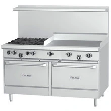 Garland - U Series 60" Liquid Propane Range w/ 2 Storage Bases, 2 Open Burners & 48" Griddle - U60-2G48SS