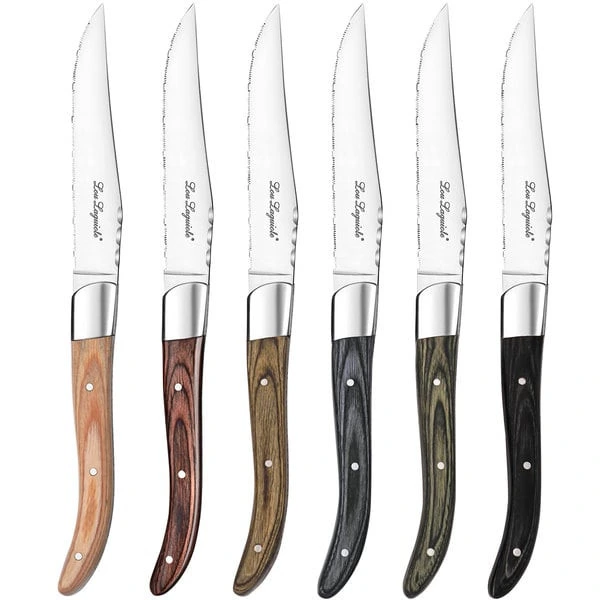 Laguiole - Louis 6 PC Mixed Wood Steak Knife Set