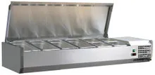 Omcan - 58" Refrigerated Topping Rail w/ Stainless Steel Cover - 46657