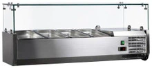 Omcan - 47" Refrigerated Topping Rail w/ Glass Guard - 46679