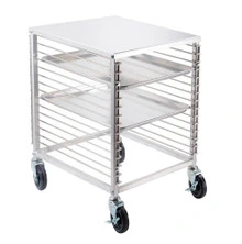 Omcan - Aluminum Counter-Height End-Load Bun Pan Rack w/ 15 Slides & Solid Flat Top - 46800