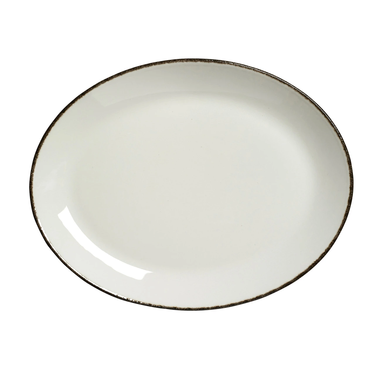 Steelite - 12 In X 9 3/8 In Charcoal White Dapple Oval Coupe Platter (12 Per Case) - 17560142