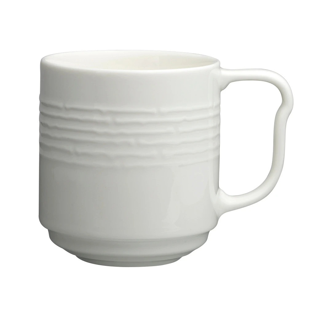 Royal Porcelain - 12 oz. White Rattan Stack Mug (36 Per Case) - 62105ST1016