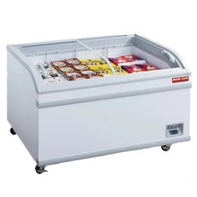 New Air - 80" Curved Glass Island Ice Cream Freezer - NIF-80-CG