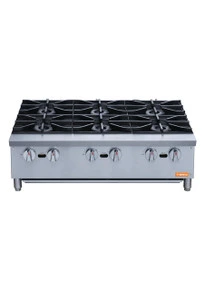 Brika - 36" Natural Gas Hot Plate w/ 6 Burners - BHP-366