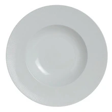 Rene Ozorio - 13 Oz White Sonata Rimmed Pasta/Salad Bowl Main (12 Per Case) - 6314P1016