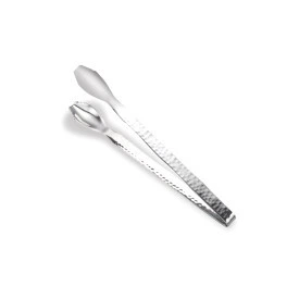 D.W. Haber - Hammered 8" Stainless Steel Ice Tongs (6 per Case) - DW398MST8