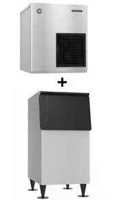 Hoshizaki - 680 lb Slim-Line 22" Water Cooled Flaker Ice Machine With 300 lb Storage Bin - F-801MWJ+B-300SF