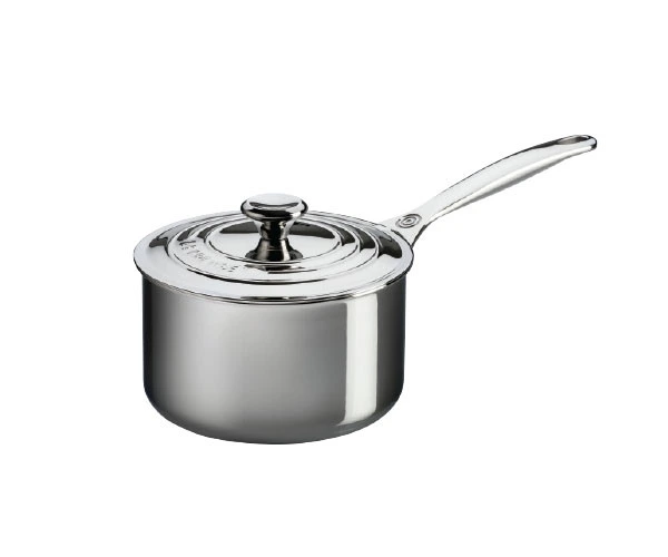 Le Creuset - 2.8 L (3 QT) Stainless Steel Saucepan with Lid