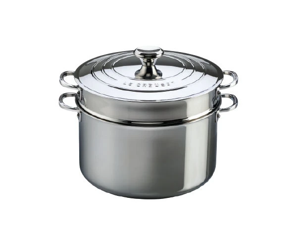 Le Creuset - 8.3 L (9 QT) Stainless Steel Stockpot with Lid and Pasta Insert