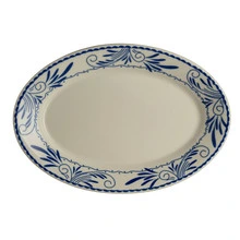 Homer Laughlin - 13 3/8 In X 9 1/4 In Blue Mex Rolled Edge Oval Platter (12 Per Case) - HL15741008