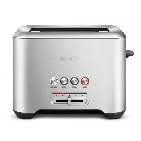 Breville - Die-Cast Bit More 2-Slice Long Shot Stainless Steel Toaster