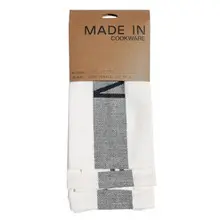Made In - 3 Pc 24" x 16" White & Black Chef Towels - TOWELSBLACK