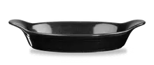 Churchill - Cookware 9" x 5" Onyx Black Oval Eared Dish - 6/Case - BCBKIOEN1