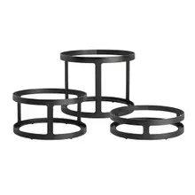 MyGlassStudio - 8.5" Black Mid Modern Display Risers Set of 3 - GS196672