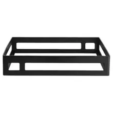 MyGlassStudio - 10.03" x 2.1" Black Mid Modern Square Metal Stand - GS196682