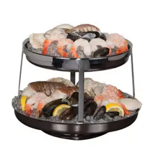 Williamsburg Metalworks - 2-Tier Stainless Steel Seafood Stand W/ Removable Drain Plates - 5850JX01