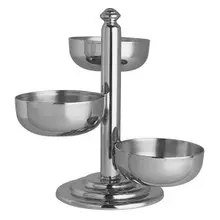 Williamsburg Metalworks - 7.5" 3 Stainless Steel Compartment Condiment Stand - 5850JX132
