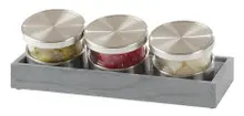 Cal Mil - 14.25" Ashwood Mixology Jars Display - 1850483