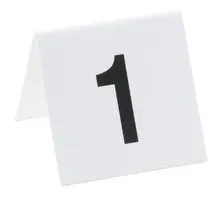 Cal Mil - 3" x 3" White/Black #1-25 Double-Sided Table Number Tents - 227