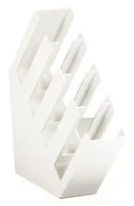 Cal Mil - 4.5" Classic White 4-Compartment Cup & Lid Organizer - 2048415