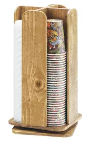 Cal Mil - 9" Madera 4-Section Revolving Cup & Lid Organizer - 37899