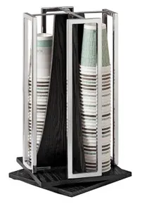 Cal Mil - 10" Cinderwood 4-Section Revolving Cup & Lid Organizer - 3803-87