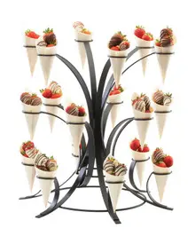 Cal Mil - 20" Classic Black 18-Hole Metal Multi-Tier Cone Display - 333013