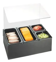 Cal Mil - 20.5" Classic 4-Compartment Condiment Bar W/ Pans - 1102