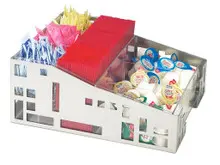 Cal Mil - 12" Squared Stainless Steel Condiment Organizer - 161655