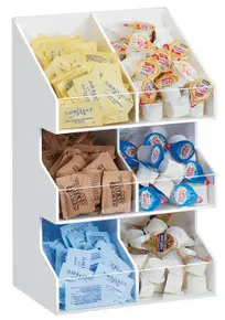 Cal Mil - 10.5" Classic White 6 Section 3 Tier Condiment Organizer - 205415