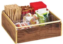 Cal Mil - 12" Mid-Century Brass 9 Section Condiment Organizer - 370746