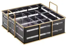 Cal Mil - 11.75" Empire Black 9 Section Condiment Organizer - 2209390